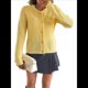 thumbnail image 2 of Suéteres Tipo Cárdigan de Punto para Mujer, de Principios de Otoño, de Larga, con Abertura Frontal y Botones, Chaqueta Corta Informal de Moda. Amarillo L, 2 of 8
