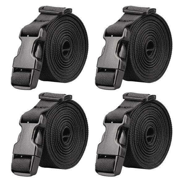 ROSEXIXI Luggage Straps, 4-Pack 2m (6.6 ft) Adjustable Heavy Duty Locking Carabiner Strap – Quick Release Durable Nylon Suitcase Belt, Add-a-Bag Luggage Strap for Backpacking, Camping and Hiking