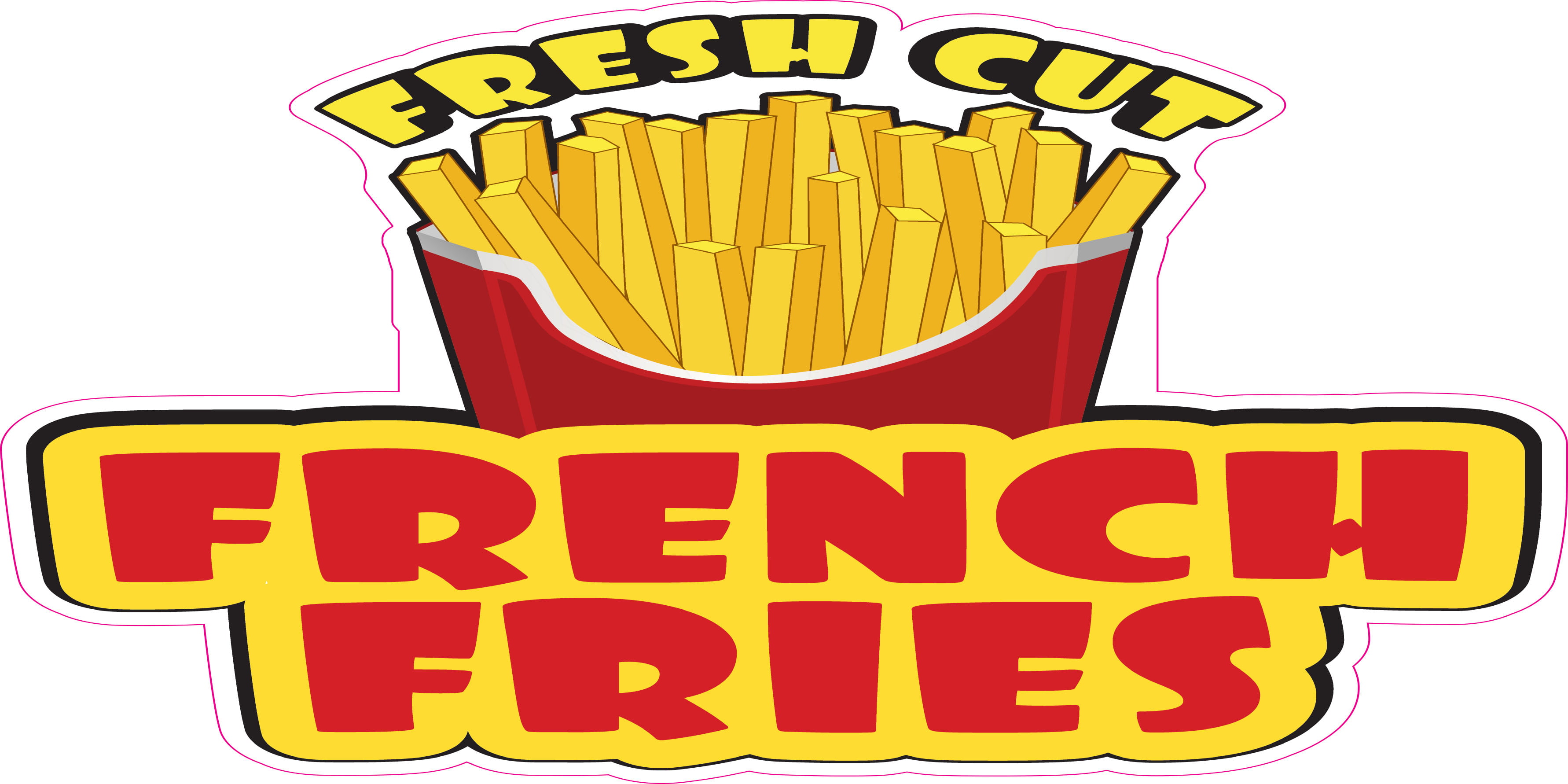 French Fries Cartoon Fry Concession Trailer Food Truck Vinyl Sticker Menu Decal 
