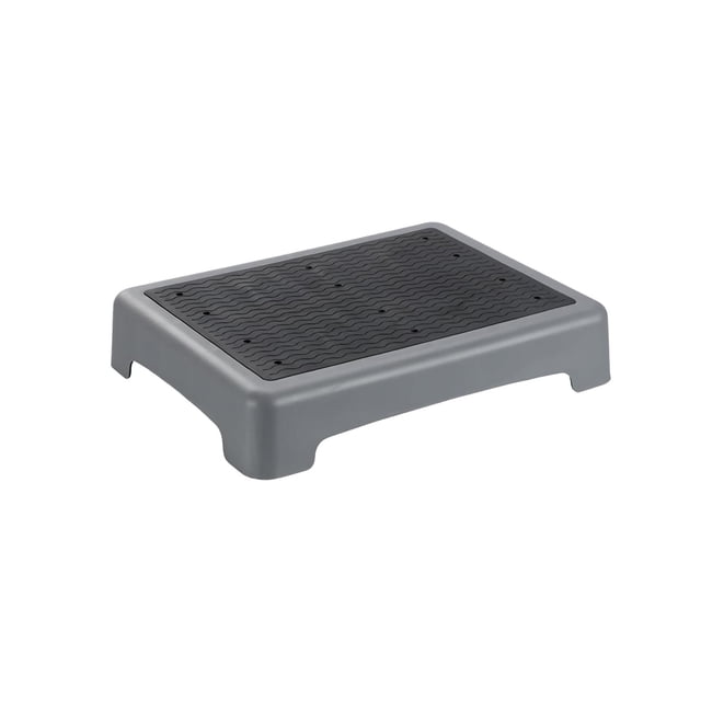 DOLITY Mobility Step Stool AntiSlip Bed Step Half Step Stool for Bed Bedroom Stairs Grey Bottom Wavy