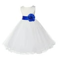 thumbnail image 3 of Ekidsbridal Satin Ivory Horizon Tulle Rattail Flower Girl Dress for Baptism Wedding Mini Bridal Gown 829T 8, 3 of 3