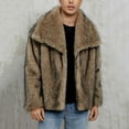 thumbnail image 2 of Xcmzpl Men's Winter Parka Coat Long Sleeve Lapel Collar Faux Fur Coat Solid Open Front Fluffy Jacket Warm Overcoat Outerwear, 2 of 10
