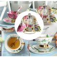 thumbnail image 4 of Taza de té clásica Juego De Tazas De Té De Porcelana Con Platillo, Cuchara, Estante De Metal, Taza De Té, Café, Peonía Peonía Magideal Taza de té clásica, 4 of 7