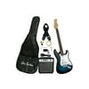Electric Guitar Package with 10 Watt Guitar Amp + Strings + Electric Tuner + Gig Bag + Strap + Single Coil + Humbucker Pickups and More, Great Stratocaster Electric Guitars for Beginners, Blueburst