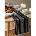 thumbnail image 2 of Table Runner Dresser Scarf 13 x 90 Inch Boho White Polka Dot Geometric Striped Black Table Runners Non-Slip Heat Kitchen Dining Table Decor for Indoor Outdoor Home Party Decoration, 2 of 7