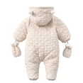 thumbnail image 3 of Krdevn Baby Romper Outerwear Snowsuit Bear Ears Girls Coat Jumpsuit Hooded Jacket Warm Girls Coat Jacket with Gloves,12-18 Months, 3 of 7