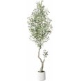 thumbnail image 1 of Qinaqin 7FT (1 Piece) Alto Artificial Oliva Tree con Blanco Planter y Verde Fake Moss para Hogar Oficina Living Sala Dormitorio Stairs Foyer de Profundidadcor, 1 of 5