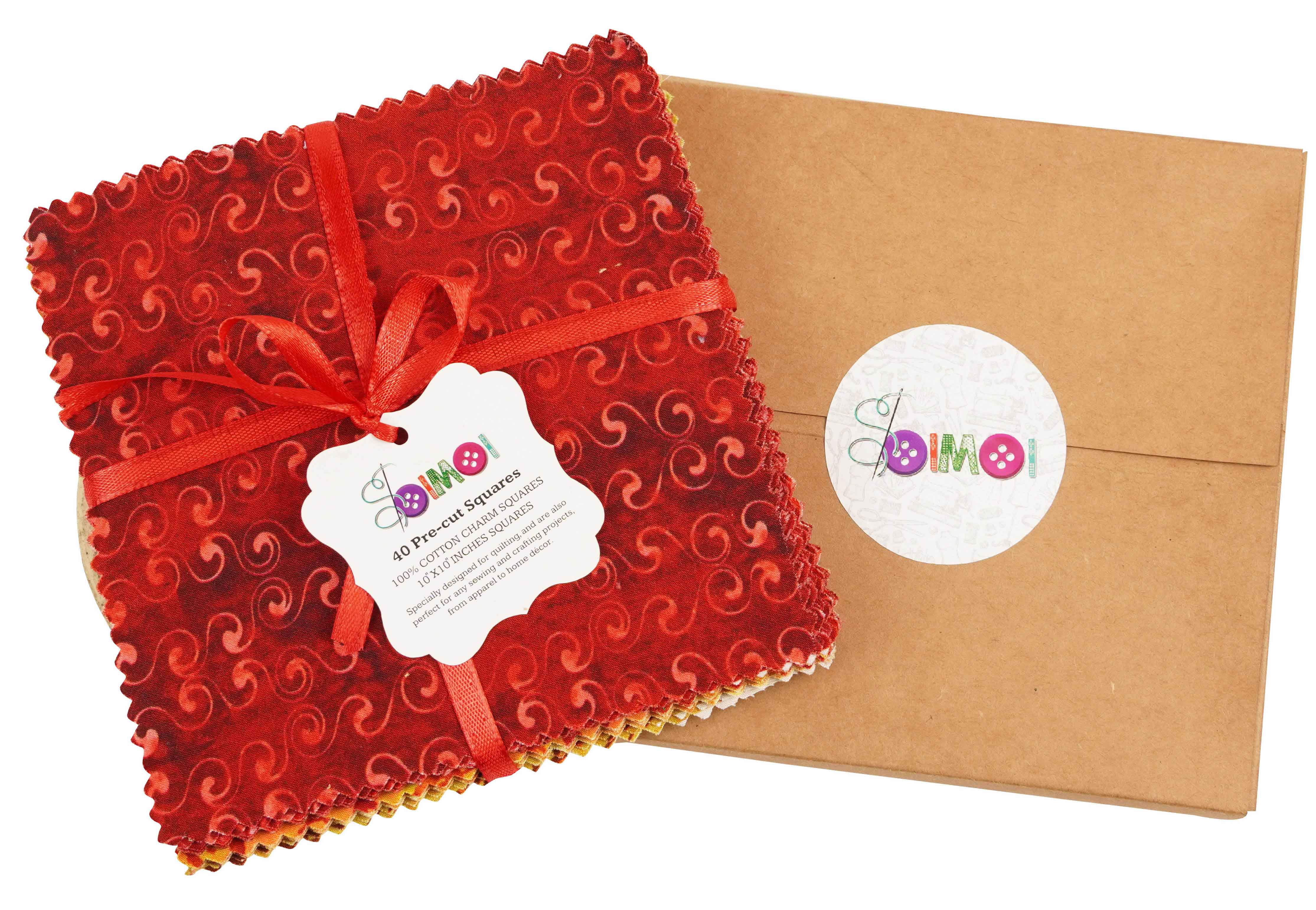 Soimoi Batik Print Precut 10-inch Cotton Fabric Quilting Squares Charm Pack DIY Patchwork Sewing Craft
