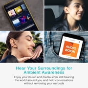 MEE audio Pebbles Air Open Ear True Wireless Earbuds: Earclip Headphones with Headset (Rose Gold)