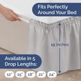 thumbnail image 5 of Elastic Wrap-Around Dust Ruffled Bed Skirt - Easy Fit with Pleated 15" Drop, 5 of 7