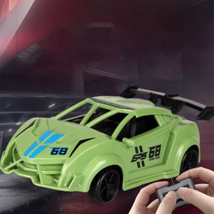 WLOELOEW Green Cool Small Remote Control Car Kids Toy Car Two-Way Control Mini Flexible Remote Control Car