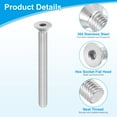thumbnail image 3 of Uxcell Flat Head Socket Cap Screws, 304 Stainless Steel Head Screw Bolts Hex Socket Drive Countersunk Bolts M8 x 75mm, 3 of 7