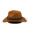 thumbnail image 4 of Sombrero de vaquero moda cálido sombrero de protección ar para montar fijación temática de senderismo Camello, 4 of 8