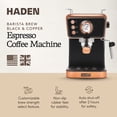 thumbnail image 3 of Haden Barista Brew Espresso Coffee Machine w/Froth Function, Black & Copper, 3 of 11