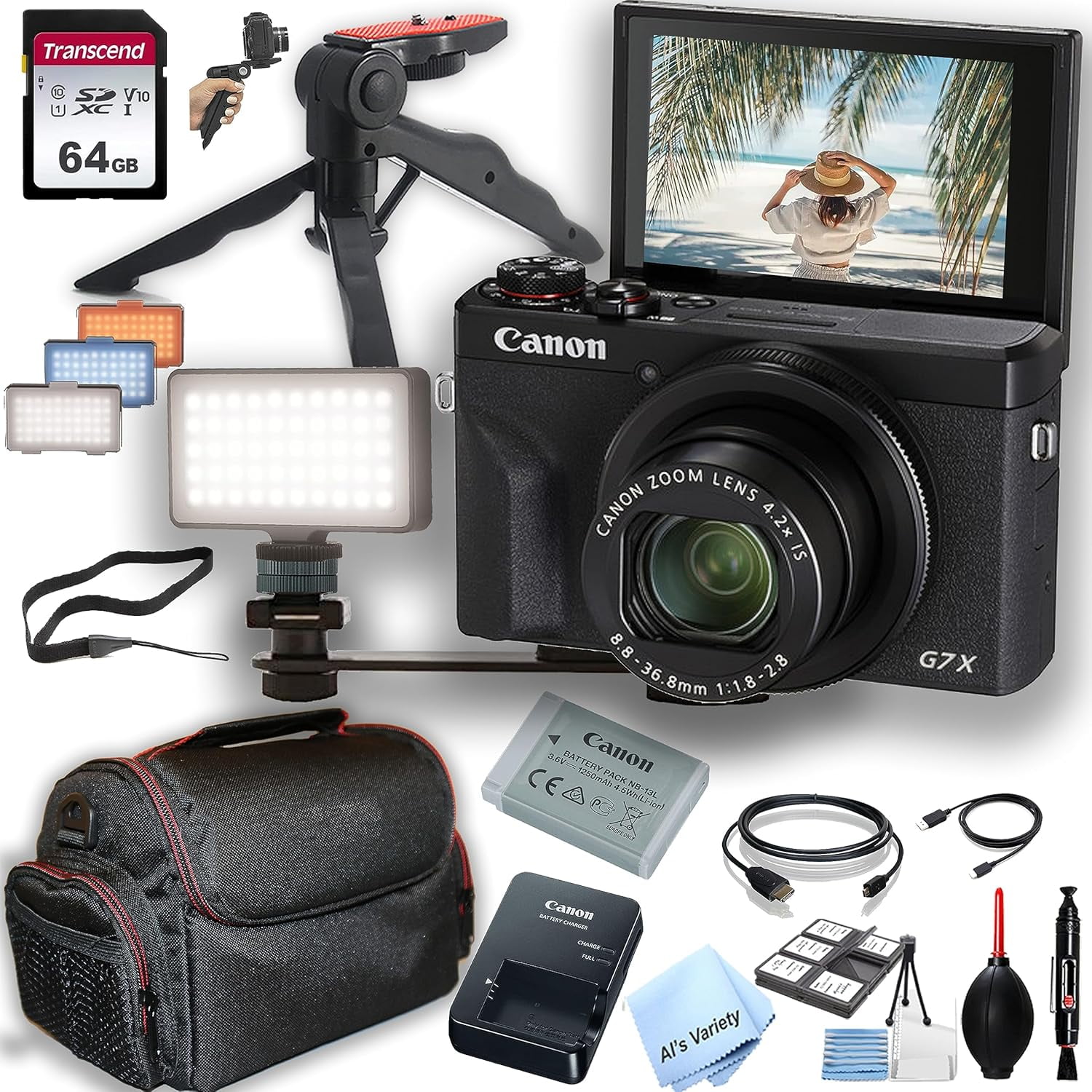 Canon PowerShot G7 X Mark II Photography Camera, Black with Canon PowerShot G7 X Mark II Photography Camera, Black with