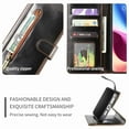 thumbnail image 4 of Dteck Magnetic Wallet Case for iPhone 13 Pro Max, Compatible with MagSafe Charger,PU Leather Zipper Folio Flip Protective Case with Magnetic Closure and Card Holder (Brown), 4 of 9