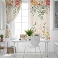 thumbnail image 5 of Watercolor Floral Blackout Curtains for Bedroom, Spring Roses Eucalyptus Leaf Plants Beige Thermal Insulated Kitchen Drapes with Grommets, Light Blocking Window Treatment, 2 Panels 42" x 63", 5 of 7