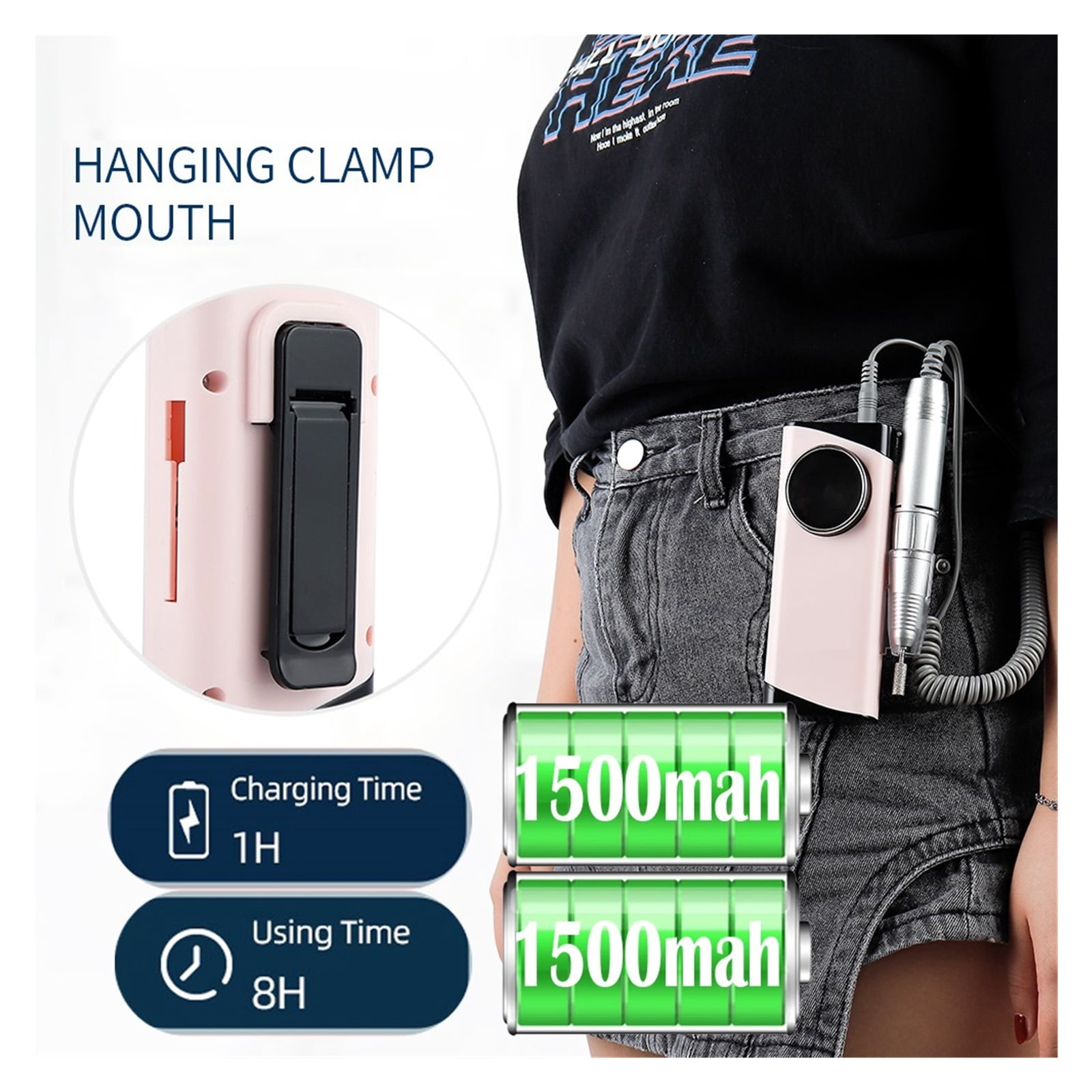 30000RPM Rechargeable Nail Drill Manicure Machine Professional Nail Gel Polishing Remover Cordless Drill Set Nail Art Low Voice ,Low Noise