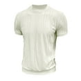 thumbnail image 1 of Lmnyox Hauts d'Été Décontractés pour Hommes Manches Courtes Col Rond Texture T-Shirt Classique Couleur Unie Chandail Tees, 1 of 6