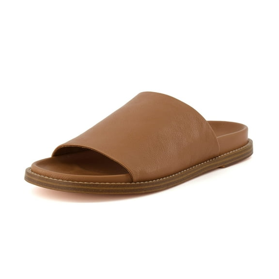 CUSHIONAIRE Women's Nugget one band footbed sandal with  Comfort, Wide Widths Available, Espresso 8 W