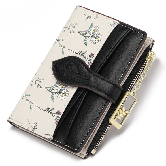GAEKEAO Women’s Bifold Wallet Rfid Blocking Vegan Leather with ID Window and Zipper Pocket