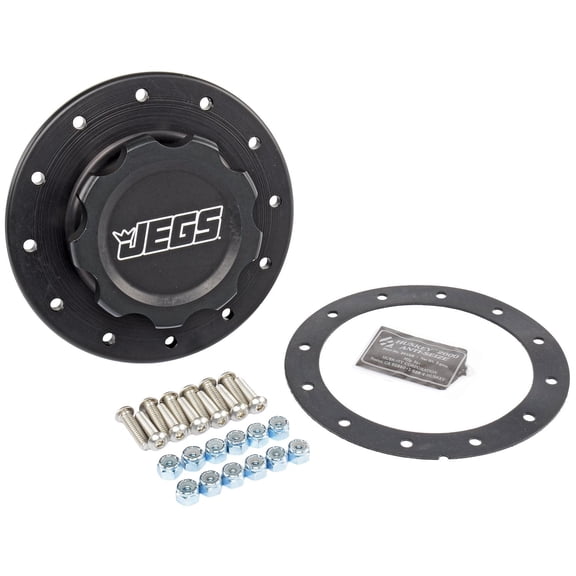 JEGS Black Fuel Cell Cap with Bung 12-Bolt Bung