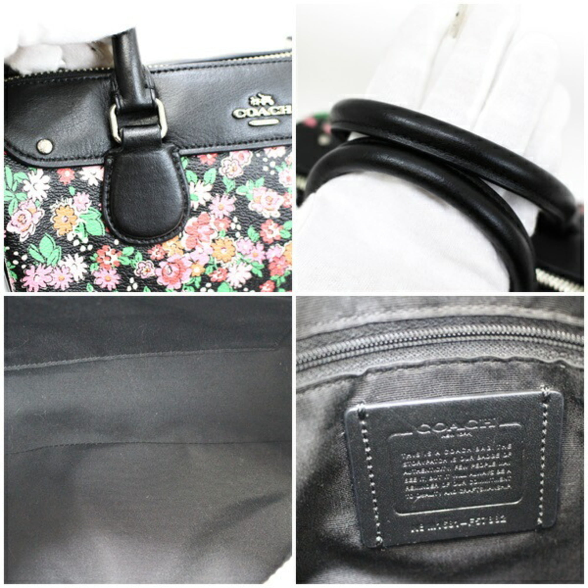 Authenticated Used Coach Handbag Shoulder Bag Floral Print Mini