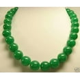 thumbnail image 2 of K-KED BEAUTIFUL NATURAL GREEN JADE 12MM ROUND GEMSTONE BEADS NECKLACES 18" STRAND, 2 of 4