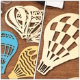 thumbnail image 2 of 10 Set of Creative Wood Hot Air Balloon Shapes Slices Wooden Cutouts for DIY Crafts Painting, 2 of 6