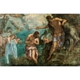 thumbnail image 2 of Tintoretto, Jacopo 18x13 White Modern Wood Framed Museum Art Print Titled - Baptism of Christ, 2 of 4