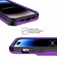 thumbnail image 2 of TECH CIRCLE For iPhone 14 Pro Max Defender Wallet Design with Card Holder and Hidden Back Mirror Three Layer Heavy Duty Protection Shockproof All-Round Armor Protective Case, Purple, 2 of 6
