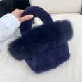 thumbnail image 1 of Bolso de piel de zorro esponjoso con borde de piel de visón Real para mujer, bolsa de muñeca informal, bolso de mano de moda para mujer, otoño e invierno, 2023 xuanjing unisex, 1 of 2