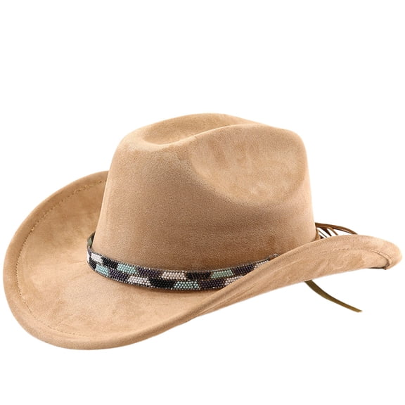 SRZYMJ Western Cowboy Hat With Rolled Brim for And Outdoor Adventure Travel Riding Country Style