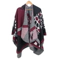 thumbnail image 2 of Femmes Hiver Chaud Surdimensionné Imprimé Couverture Cape Châles Cardigans, 2 of 9
