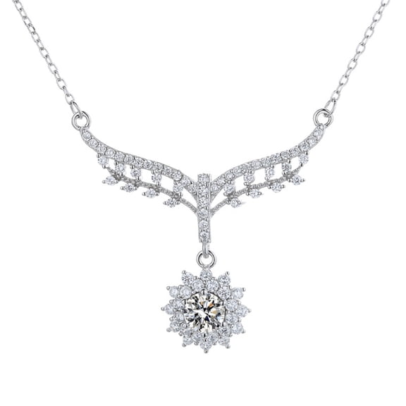 Moissanite Pendant Necklace 0.5CT D Color VVS1 Lab Created Diamond Necklace Chain 925 Sterling Silver Pendant Necklace for Women