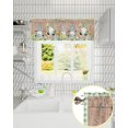 thumbnail image 5 of Curtain Valances for Windows, Easter Gnome Rabbit White Daisy Green Plaid Retro Wood Grain Rod Pocket Valance Window Treatments Short Curtains for Kitchen Bathroom Living Room 54 x 18 Inches, 1 Panel, 5 of 6