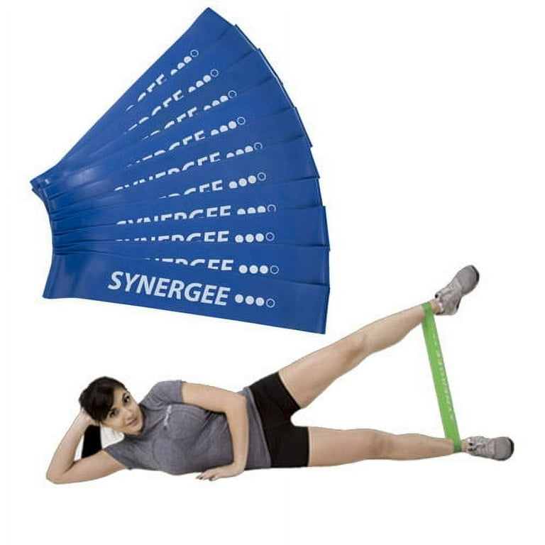 Synergee Mini Band Resistance Loop Exercise Bands Set of 10 Blue Heavy Walmart