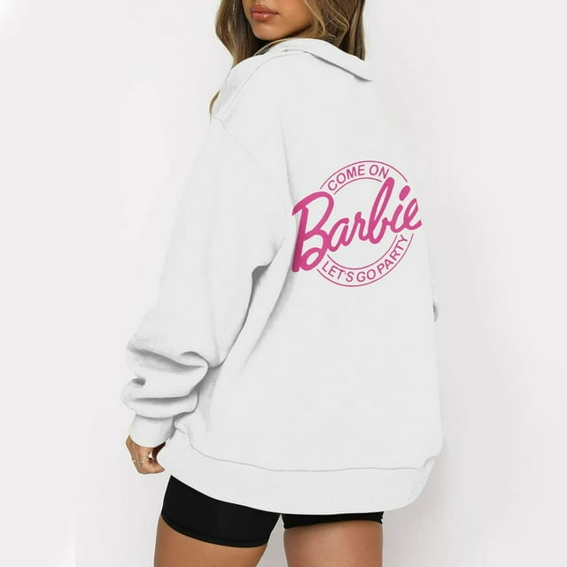 Mode Décontractée à Manches Longues Imprimé Floral Fermeture Éclair Épaule Extérieure Surdimensionnée Sweat-Shirts Noir S