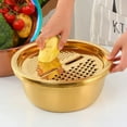 thumbnail image 5 of Multifunctional Stainless Steel Basin Sink Kitchen Colander Fine Mesh Basket Vegetable Washing Bowl Set  Gold, 5 of 5