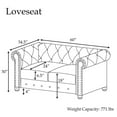 thumbnail image 2 of Morden Fort Modern Contemporary Love Seat with Deep Button Tufting Dutch Velvet, Solid Wood Frame and Wood Legs- Light Grey, 2 of 9
