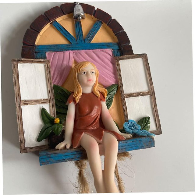 Estatua miniatura Hada jardín ventana chica escalera colgante árbol escultura liwang 1 pieza