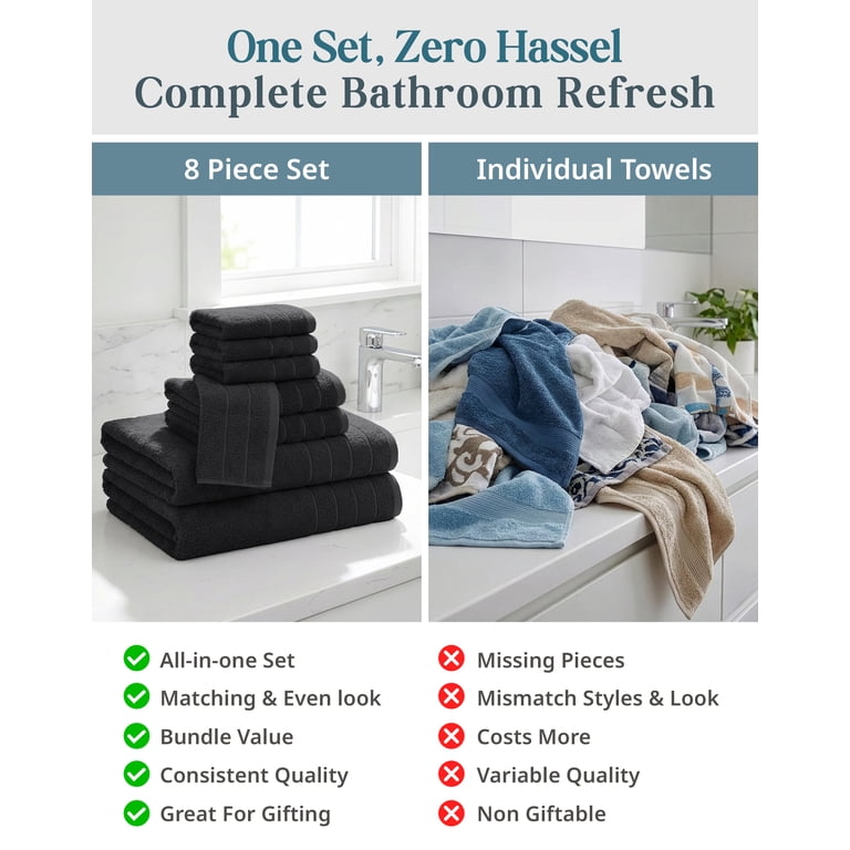 Casa Platino 8-Piece Cotton Towel Set, 500 GSM photo 7