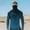 #002-Blue, variant on Men's Printed Summer Sunscreen Breathable Long - Sleeve Mask Hooded Blouse