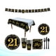 thumbnail image 5 of Juego de 114 piezas de vajilla desechable de moda con pancarta, vasos de papel, platos y servilletas, suministros para fiesta de cumpleaños de 21 años, 5 of 8
