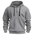 thumbnail image 4 of Aobny Y2K Hoodies Gray Button Up Hooded Henley Shirt Men Plus Size Fall Tops,S, 4 of 5
