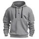thumbnail image 4 of Sudadera con capucha para hombre, color liso, a la moda, con bolsillo, botón, cordón, informal, deportiva, de manga larga, cárdigan con capucha, sudadera para hombre, blusa de poliéster, 4 of 5