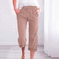 thumbnail image 1 of Capri Pants for Women, Loose Drawstring Drawstring Large 3/4, 1 of 5