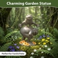 thumbnail image 5 of The Growing Ground Frog Garden Statue, Hand-Painted Jumping Frog Decor for Indoor & Outdoor Use, Yard, Lawn, Patio, Gray, 5 of 8