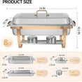 thumbnail image 2 of QT Réchaud pour Buffet Ensemble de Réchauds et Réchauffe-Buffets Ensembles pour Fêtes avec Poêles Pleine Grandeur et Demi-Grandeur Réchauds Alimentaires en Acier Inoxydable pour Banquets de Mariage Restaurant, 2 of 7
