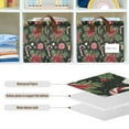 thumbnail image 4 of Yayeee Foldable Storage Basket for Shelves with Handles Set of 2 Waterproof Cloth Bins, Black Christmas Holly, 4 of 7